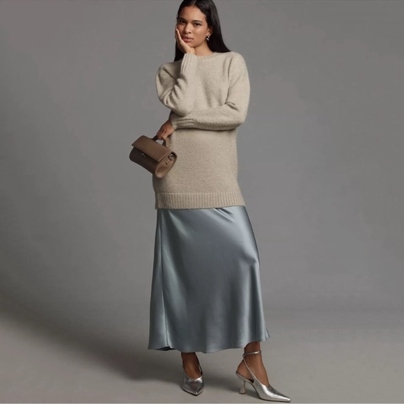 NWT Anthropologie Long Sleeve Twofer Sweater Slip Midi Dress Size 2X - Picture 3 of 6